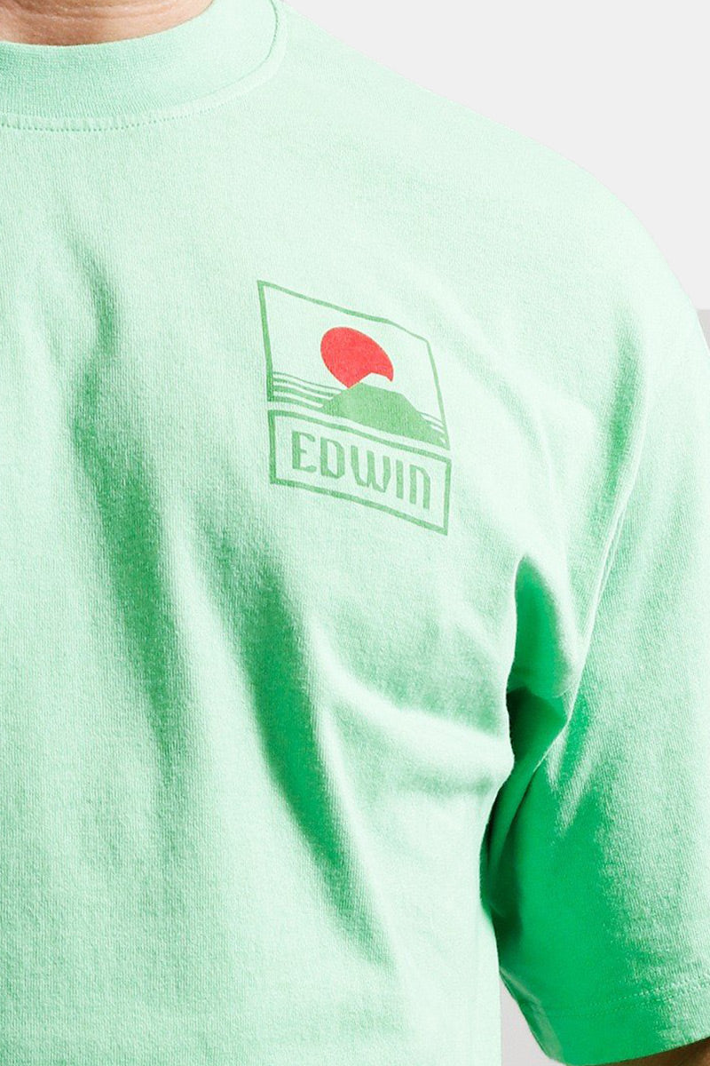 Edwin Sunset en la camiseta Mt Fuji (Verde de verano)