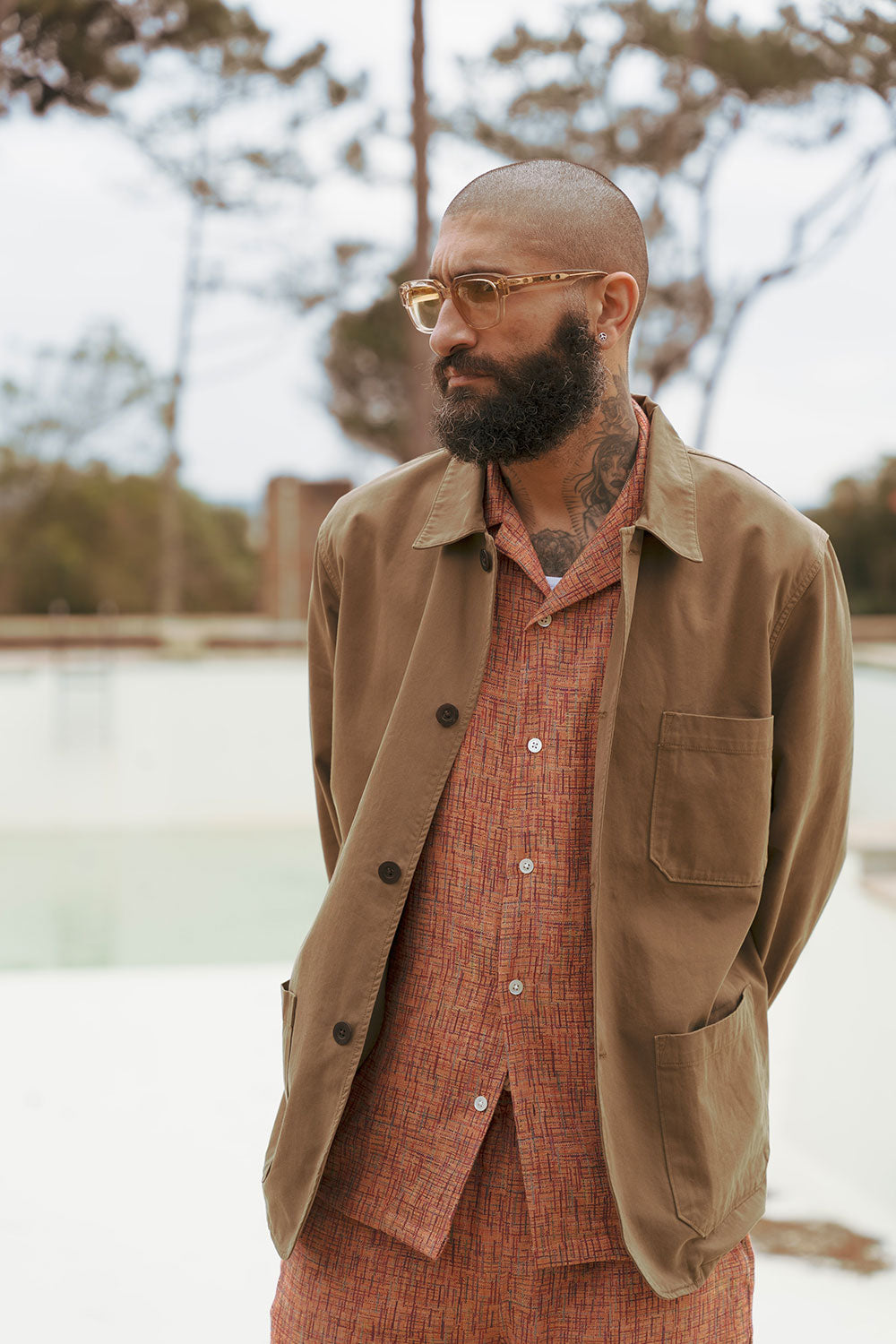 Camisa de boucle de franela portuguesa (estampado de uva)