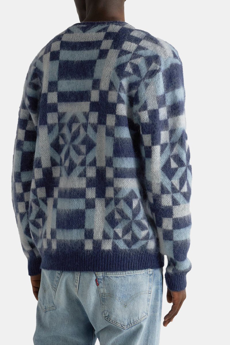 Anonymous Ism American Knit Quilt Cardigan (Shades Blue) | Knitwear