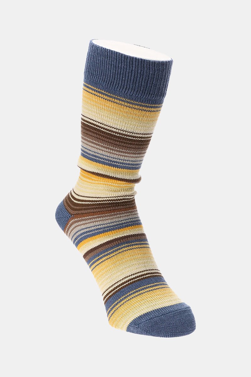 Anonymous Ism Sarape Stripes Crew Sock (Blue Grey) | Socks