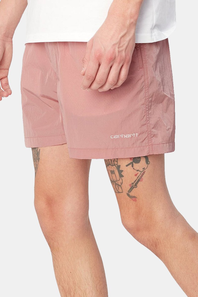 Carhartt WIP Tobes Swim Trunks (Glassy Pink/White) | Shorts
