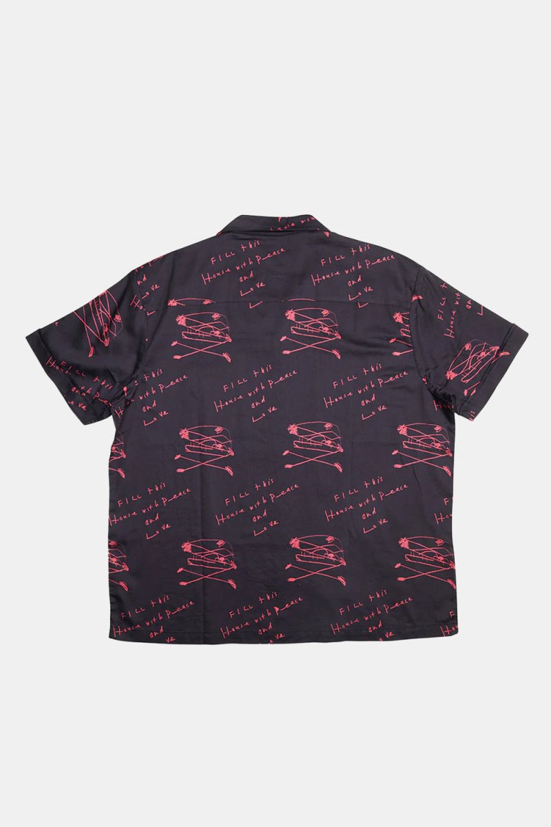 Deus Old House Short Sleeved Shirt (Navy/Red) | Shirts