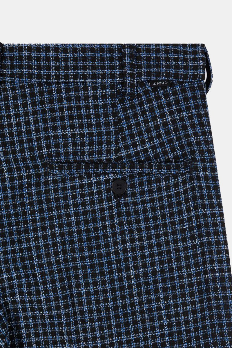 Edwin Bazz Short Dobby Check (Blue/Black) | Shorts
