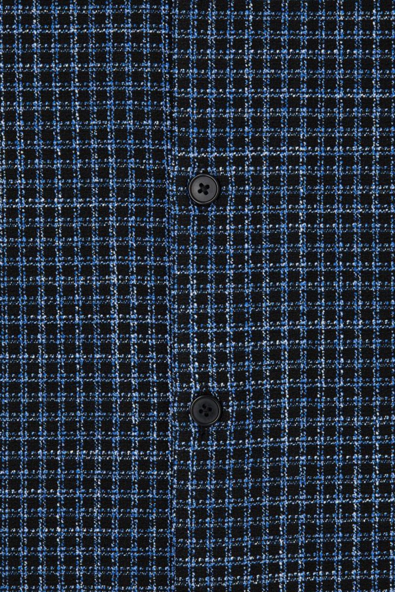 Edwin Saga Short Sleeve Shirt (Blue Dobby Check) | Shirts
