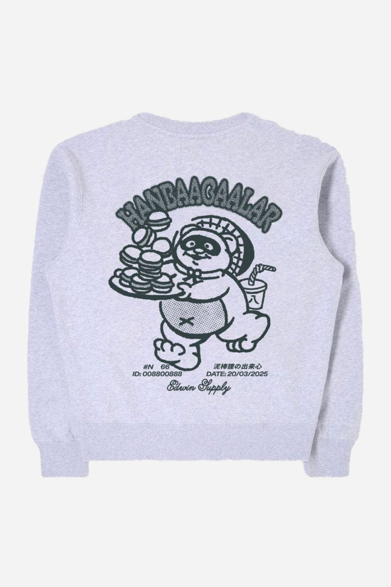 Edwin Tanuki Sweat Sweat (Grey Marl) | Sweaters