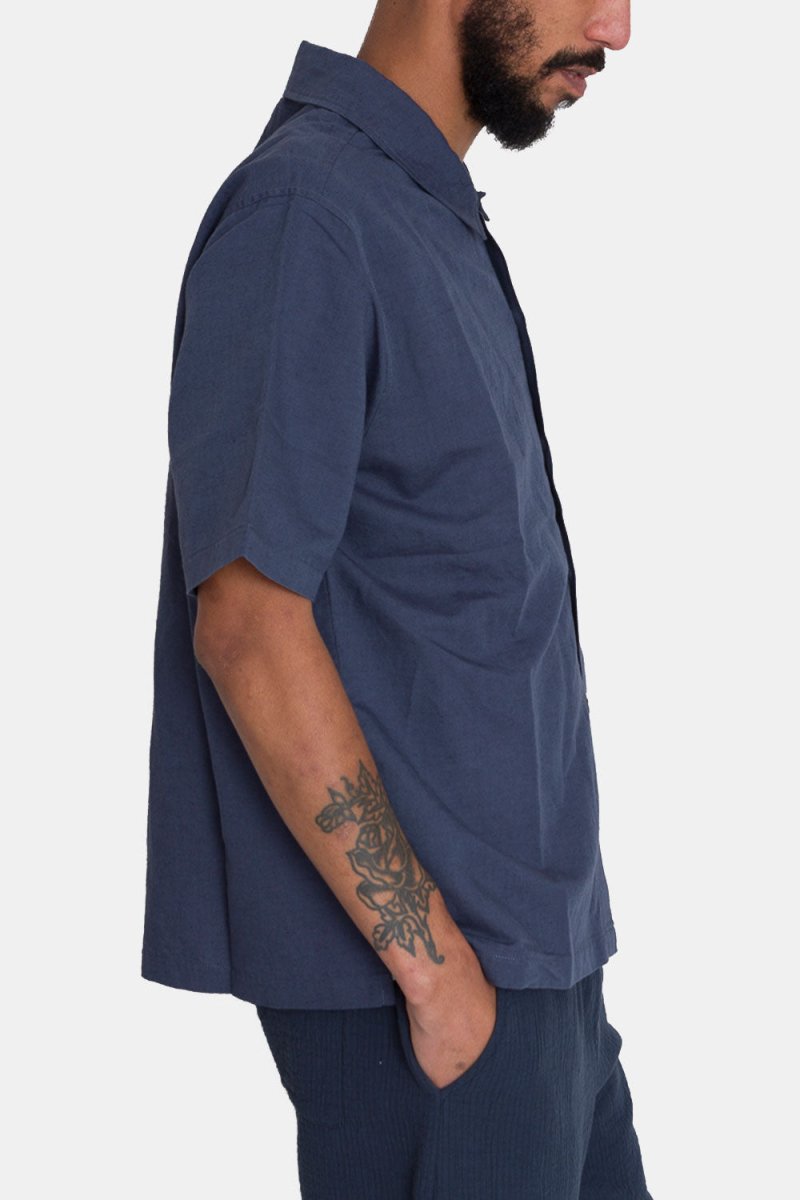 Folk Gabe Short Sleeve Shirt (Soft Navy) | Shirts