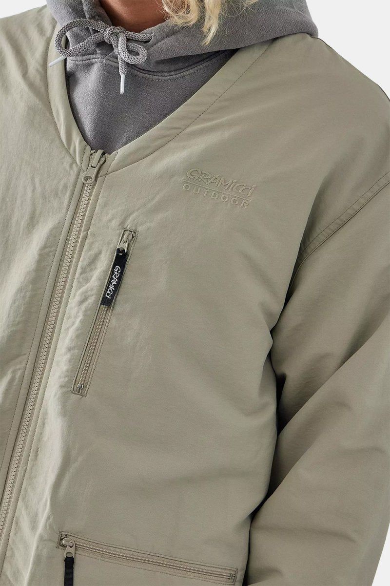 Gramicci Reversible Fleece Cardigan (Taupe) | Sweaters