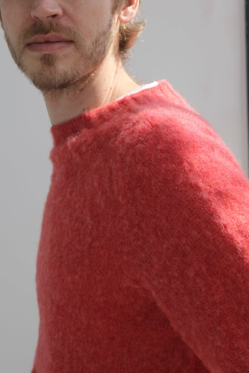 Half Dozen Super-Soft Double Brushed Crew Neck Knitted Jumper (Salmon) | Knitwear