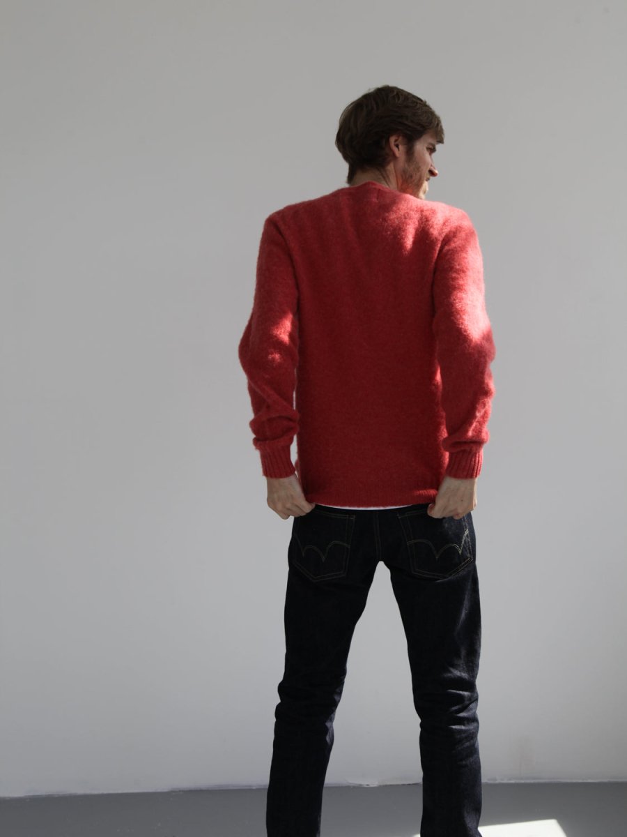 Half Dozen Super-Soft Double Brushed Crew Neck Knitted Jumper (Salmon) | Knitwear