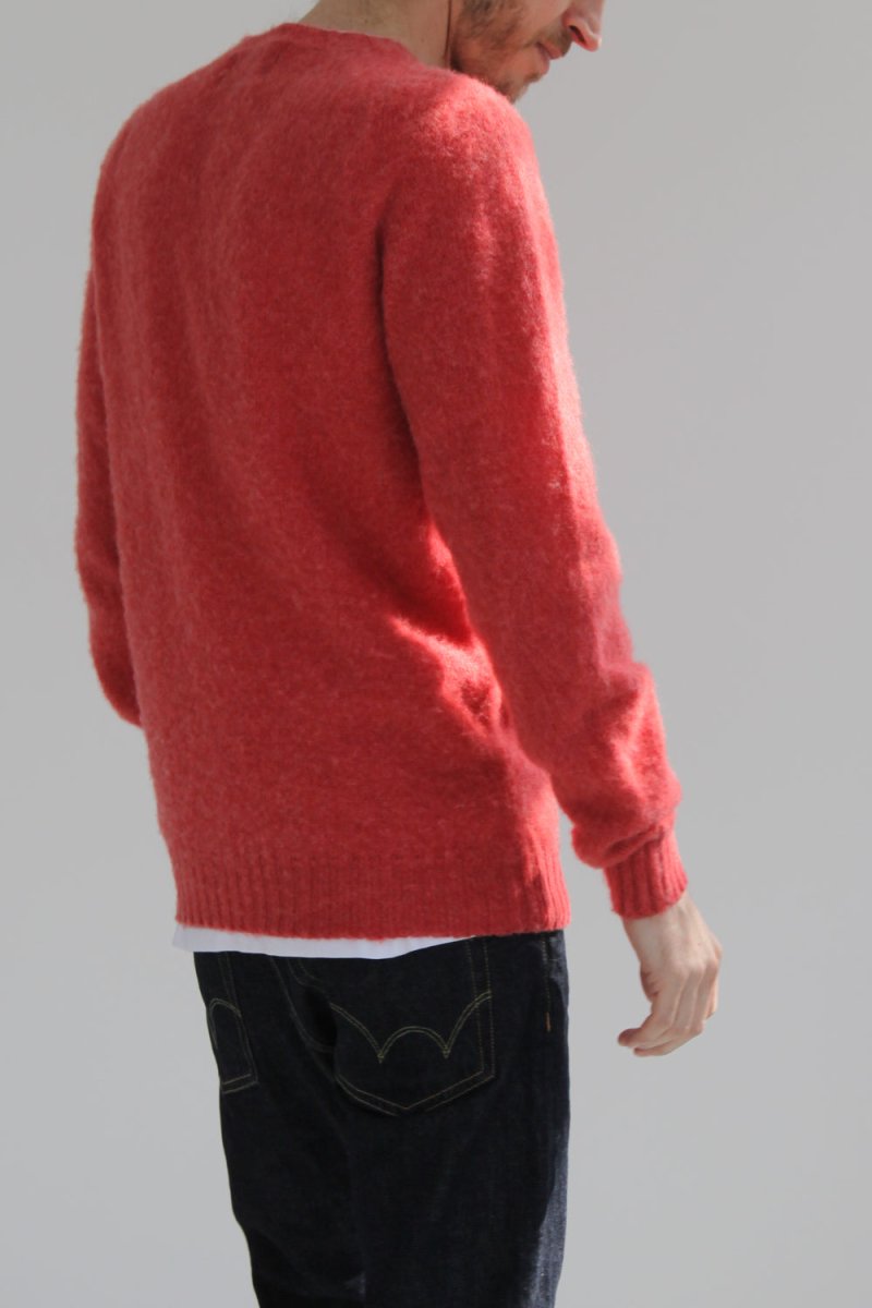 Half Dozen Super-Soft Double Brushed Crew Neck Knitted Jumper (Salmon) | Knitwear