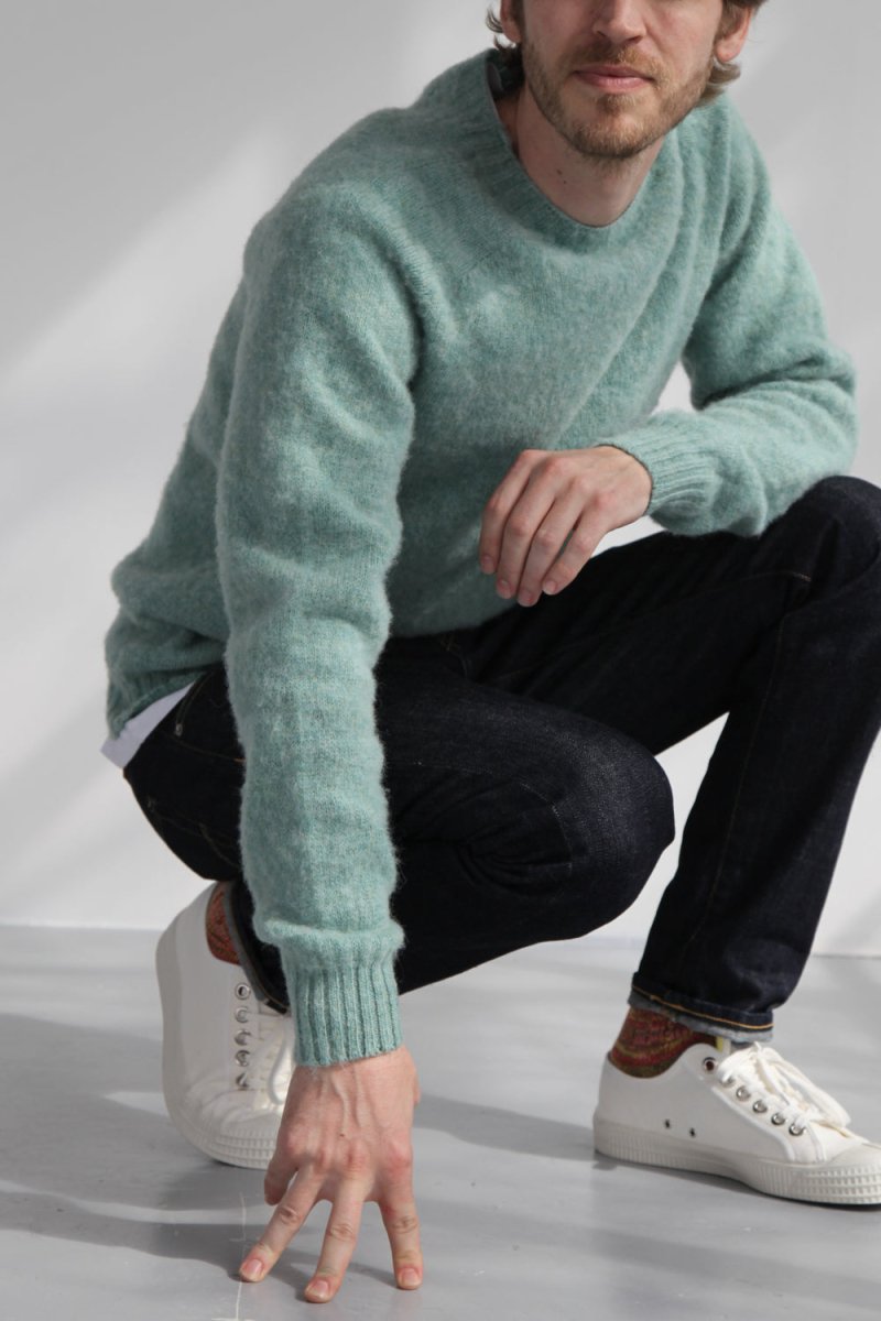 Half Dozen Super Soft Double Brushed Crew Neck (Sea Pearl) | Knitwear