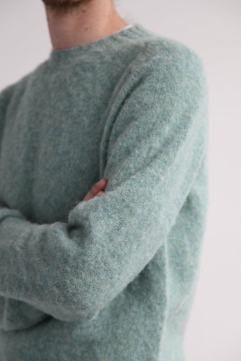 Half Dozen Super Soft Double Brushed Crew Neck (Sea Pearl) | Knitwear