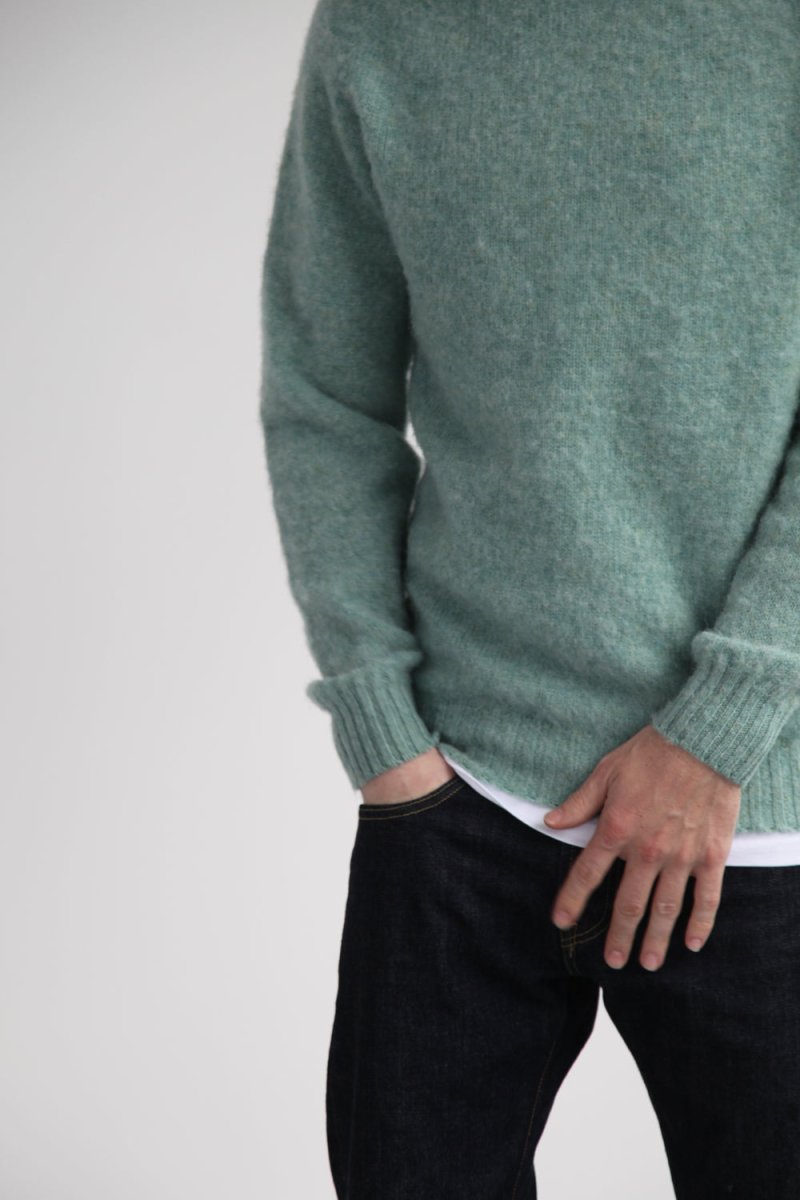 Half Dozen Super Soft Double Brushed Crew Neck (Sea Pearl) | Knitwear