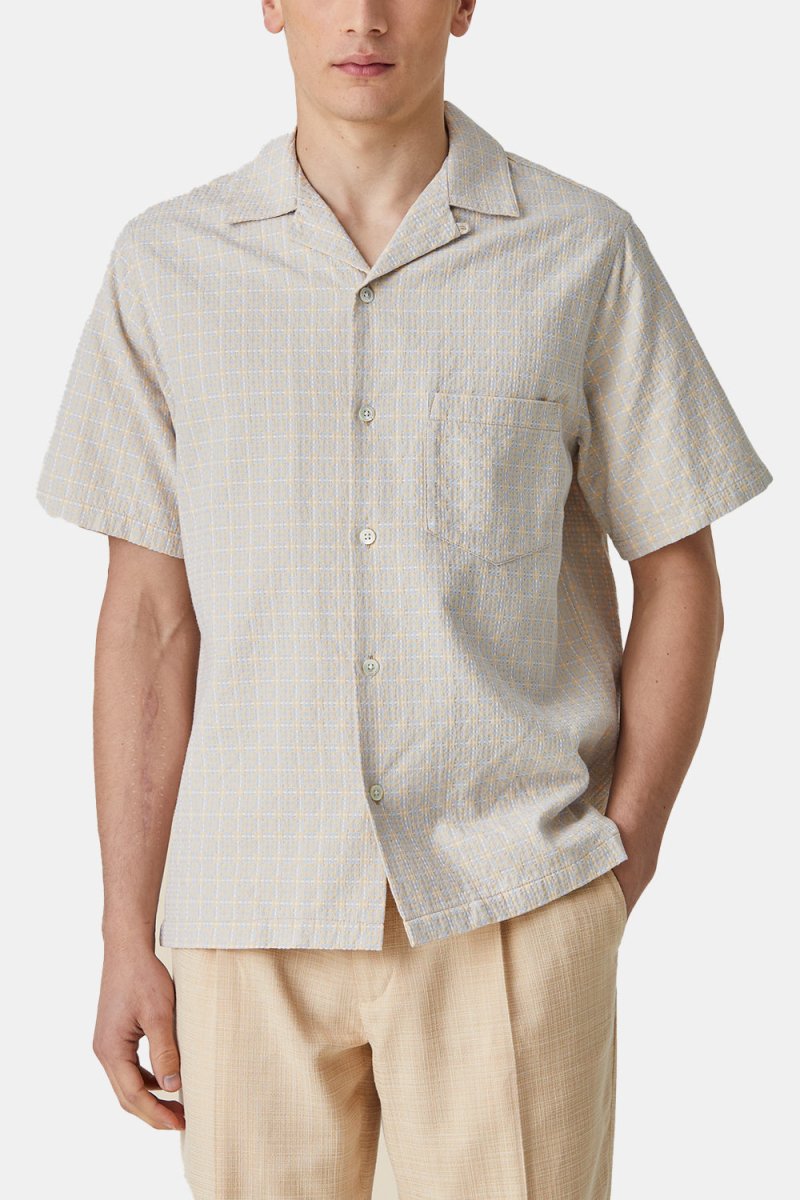 Portuguese Flannel Tile Shirt (Blue/Beige) | Shirts