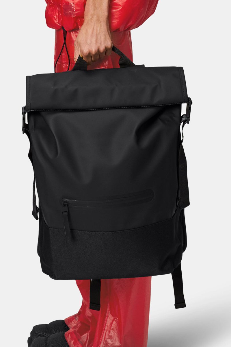 Rains Trail Rolltop Backpack W3 (Black) | Bags