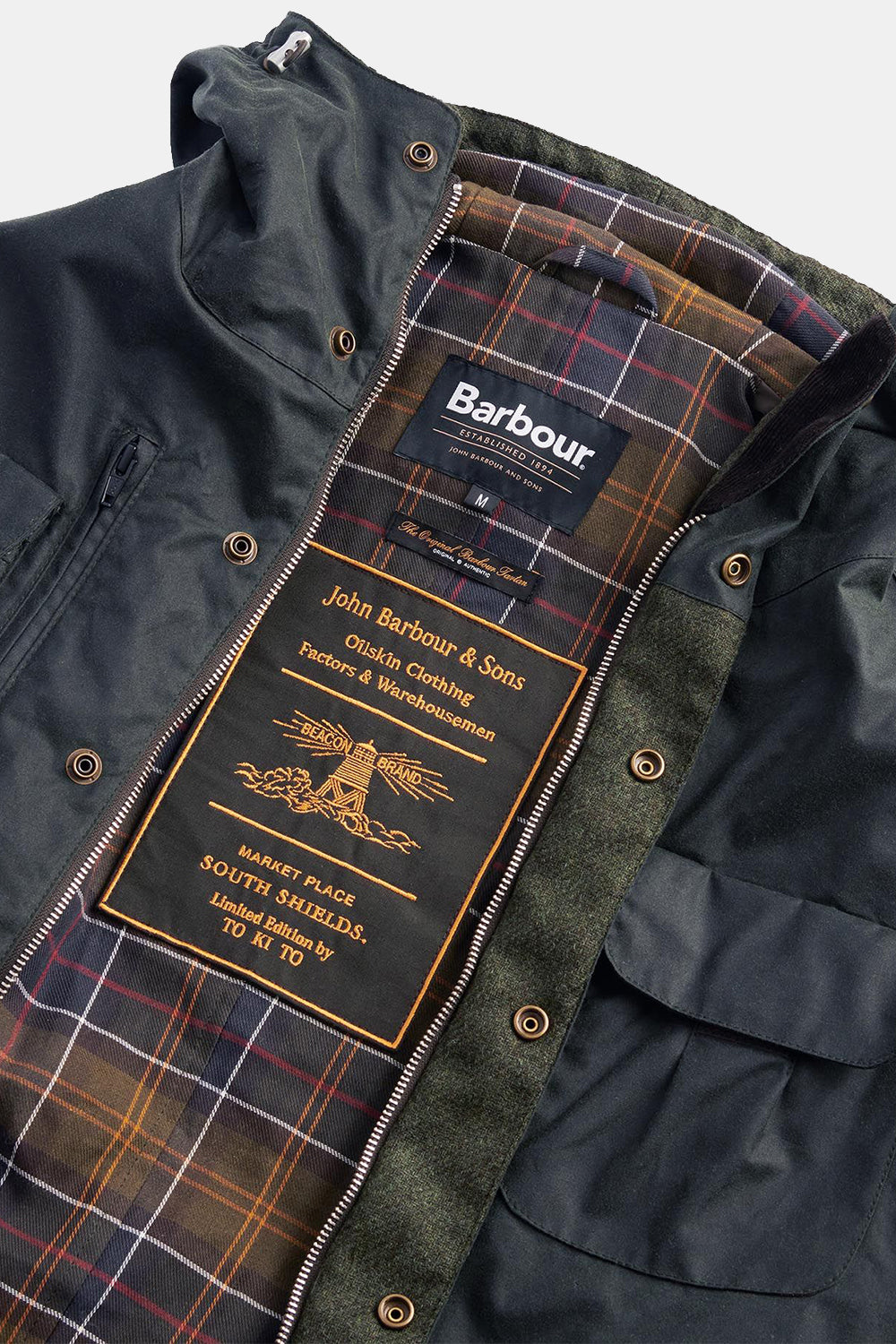 Barbour x a ki a la chaqueta de cera para bicicletas (salvia)