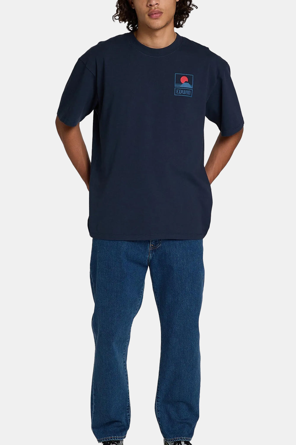 Edwin Sunset On Mount Fuji T-Shirt (Navy Blazer)