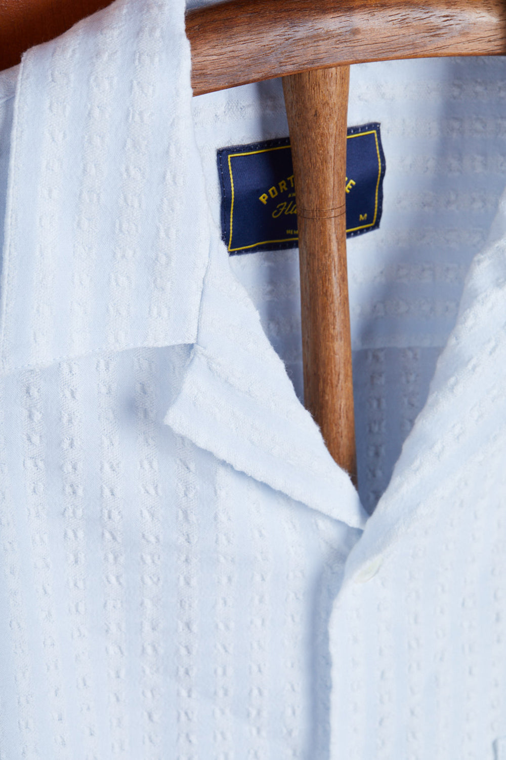Portuguese Flannel Jacquard Chambray Shirt (Light Blue)
