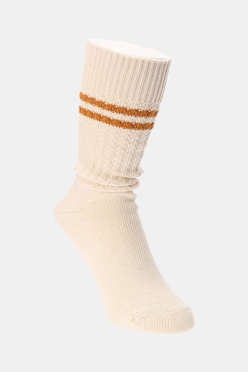 Anonymous Ism 2 Organic Line Pique Rib Crew Sock (Mustard/Cream) | Socks