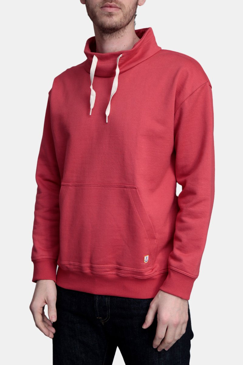 Armor Lux Organic Cotton Sweatshirt Stand-Up Collar (Cranberry Red) | Sweaters