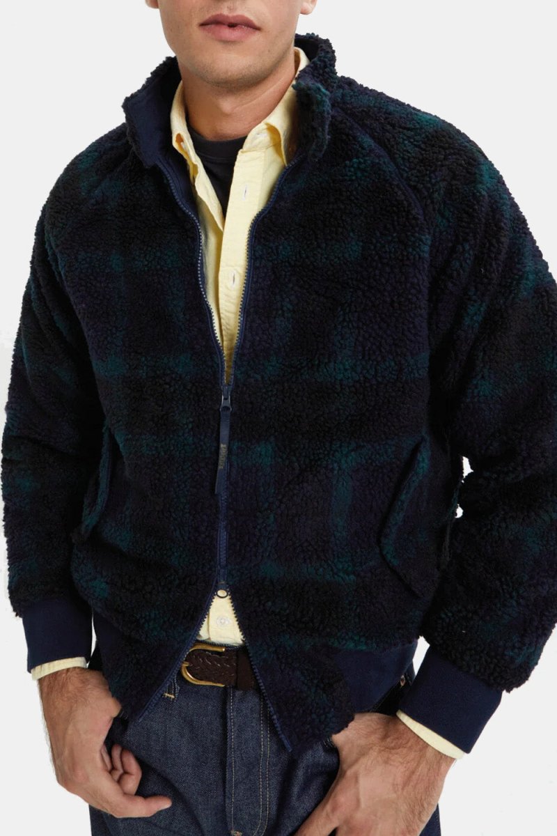 Baracuta Curly Fleece G9 Jacket (Blackwatch Navy/Green) | Jackets