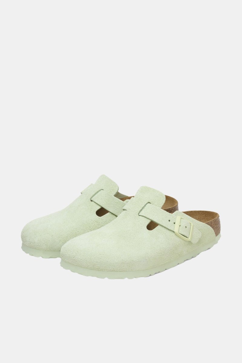 Birkenstock Boston BS Suede Leather (Faded Lime) | Sandals