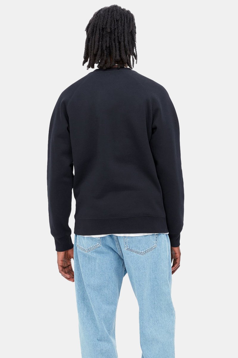 Carhartt WIP Chase Sweatshirt Sweat (Dark Navy / Gold) | Sweaters