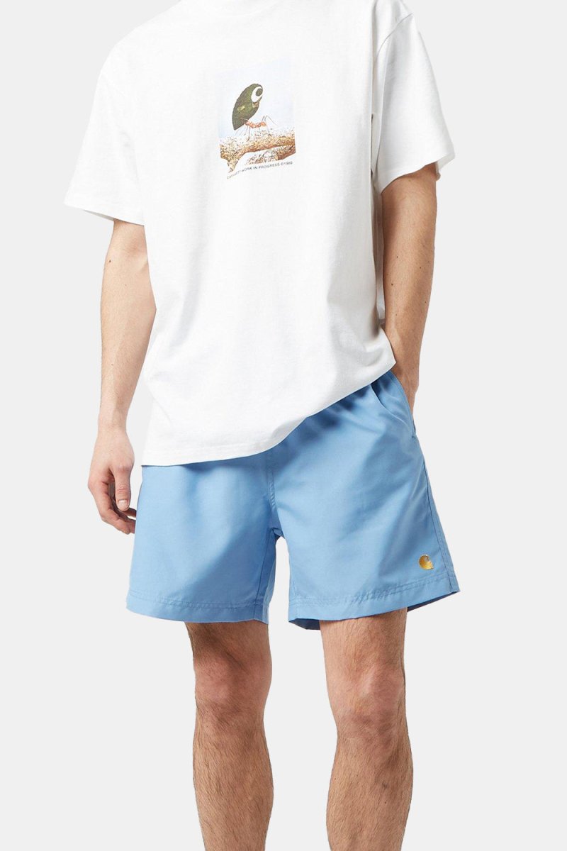 Carhartt WIP Chase Swim Trunks (Piscine/Gold) | Shorts