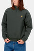 Carhartt WIP Sudadera con media cremallera American Script (Dark Cedar) | Suéteres