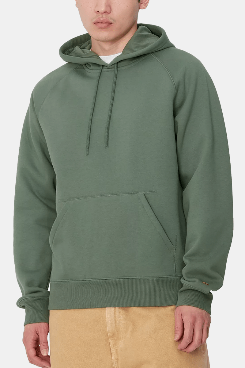 Carhartt WIP Hooded Chase Sweatshirt (Duck Green/Gold) | Sweaters