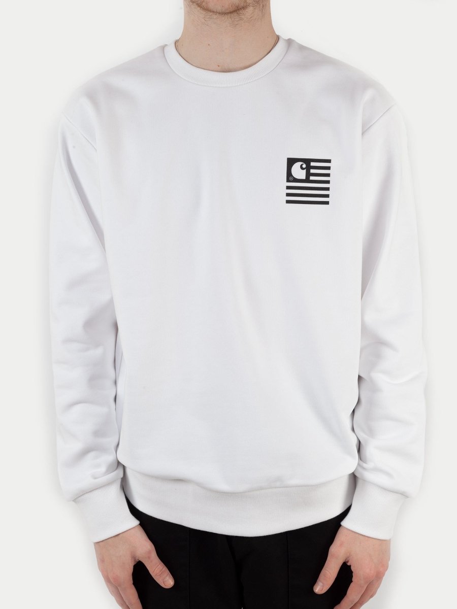 Carhartt WIP State Patch Sweatshirt (White) | Sweaters