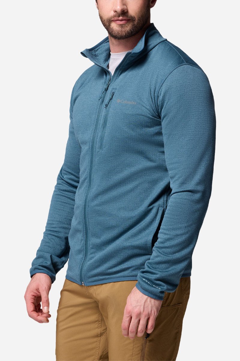 Columbia Essential Hike™ Grid Fleece Full Zip (Everblue) | Sweaters