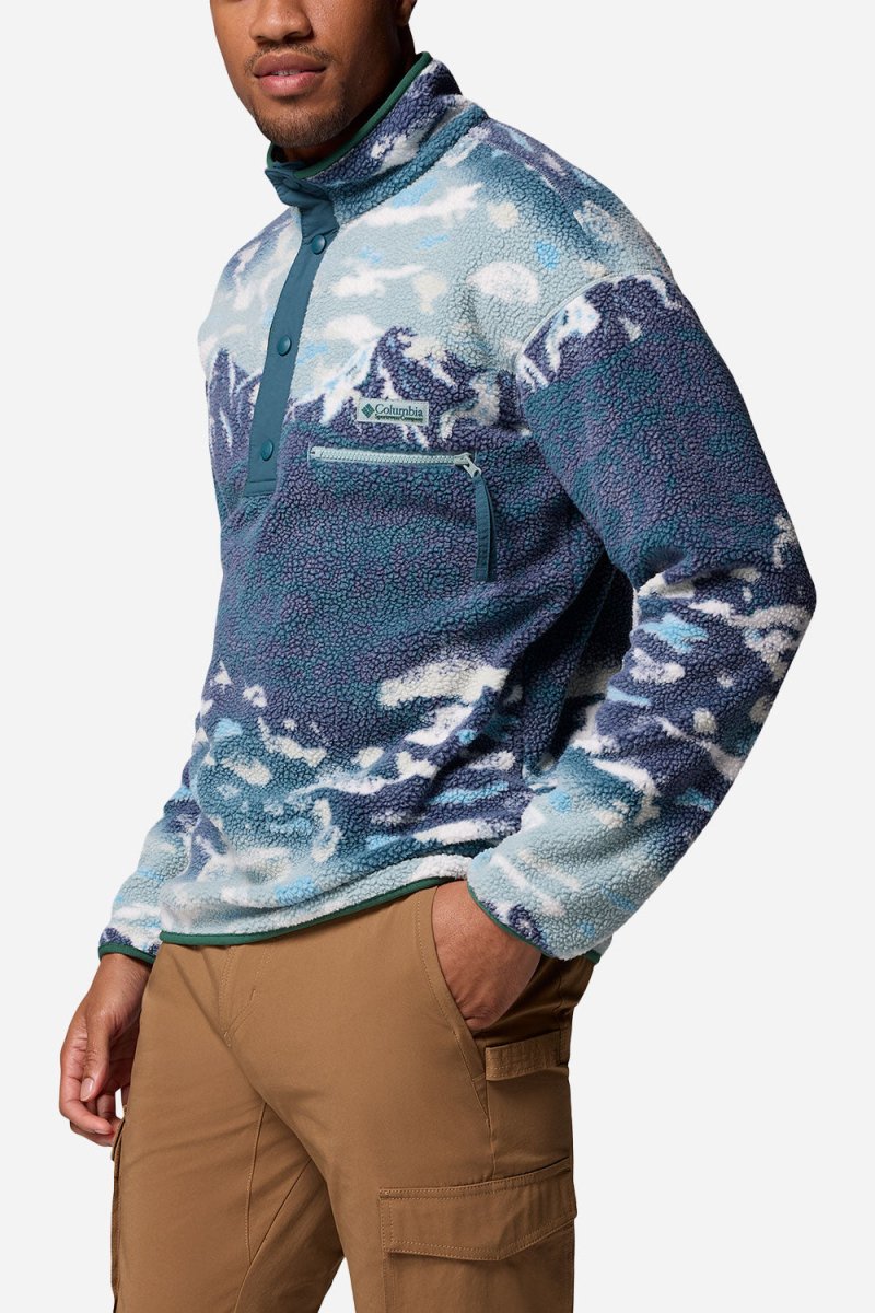 Columbia Helvetia™ II Printed Half Snap Fleece (Crushed Blue Sisters) | Sweaters