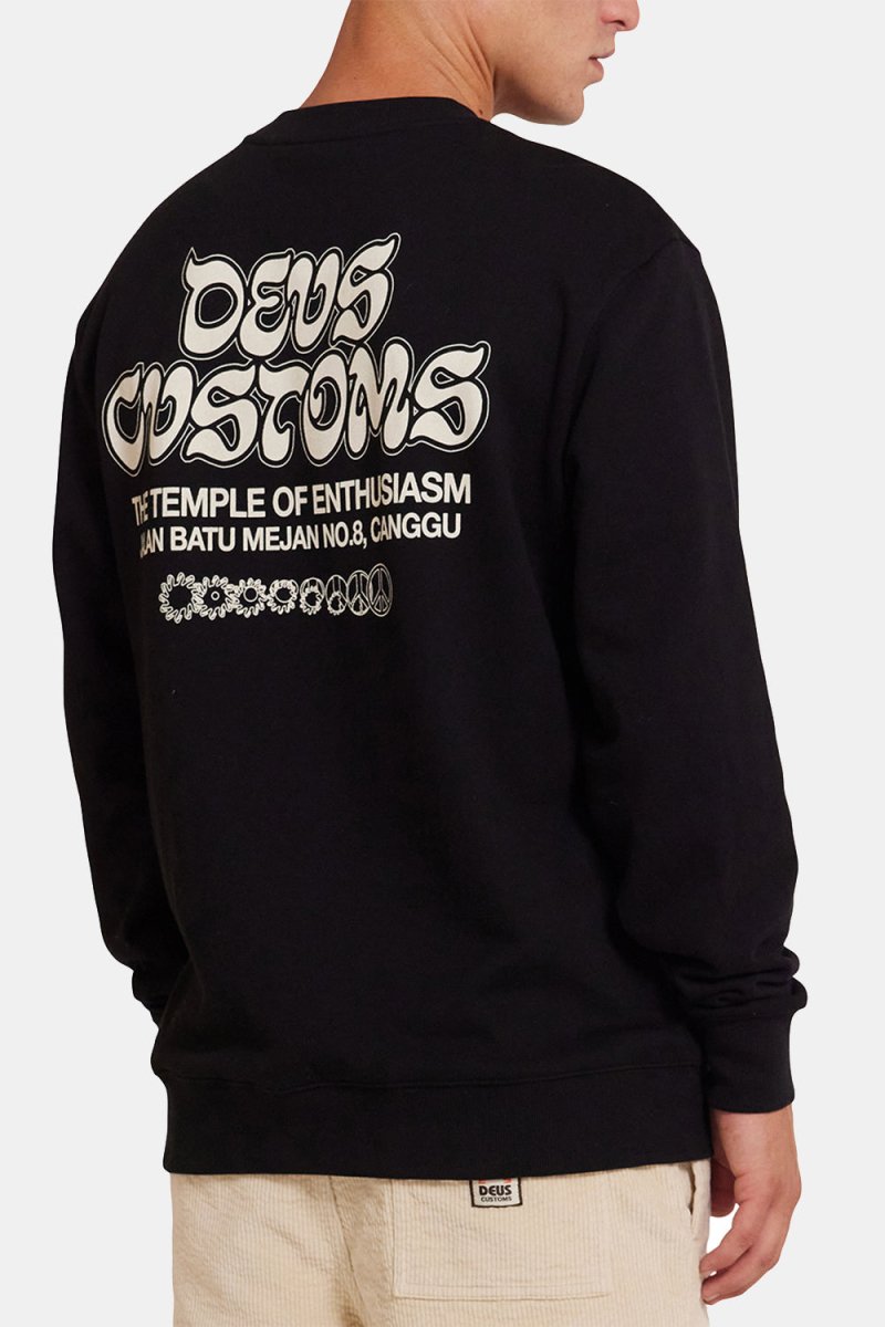 Deus Rinse Wash Crew Sweatshirt (Anthracite) | Sweaters