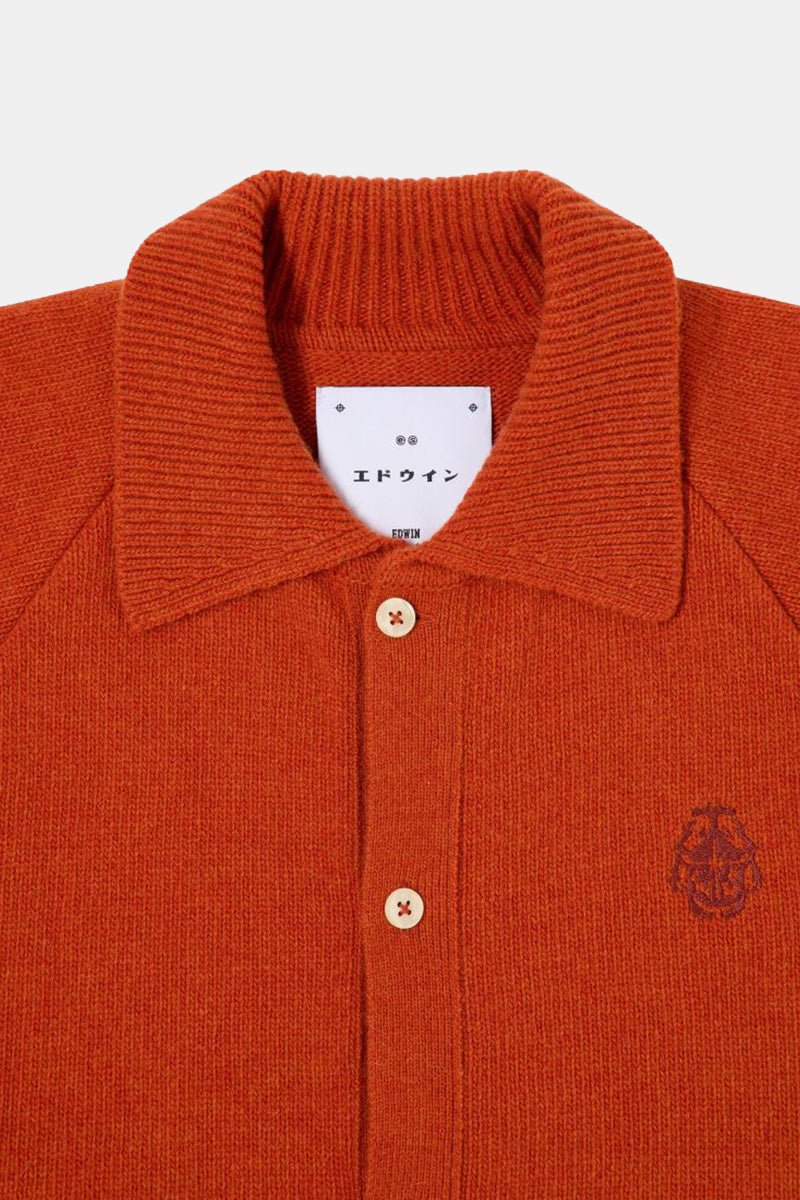 Edwin Mars Polo Cardigan (Orange) | Sweaters