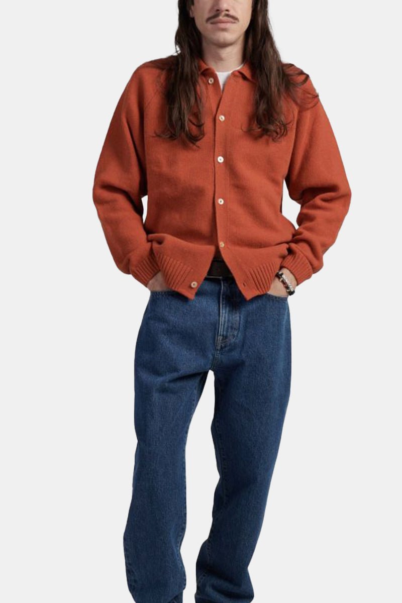 Edwin Mars Polo Cardigan (Orange) | Sweaters