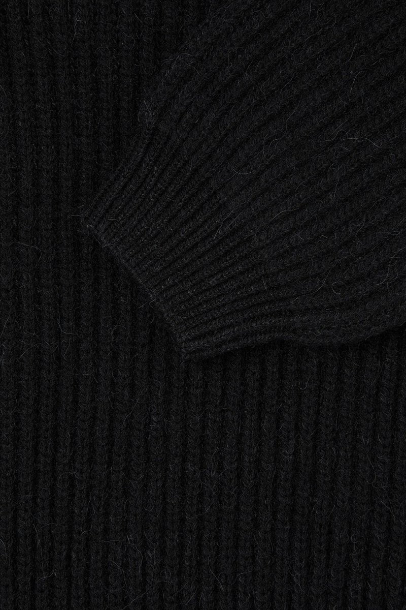 Edwin Roni High Collar Sweatshirt (Black) | Sweaters