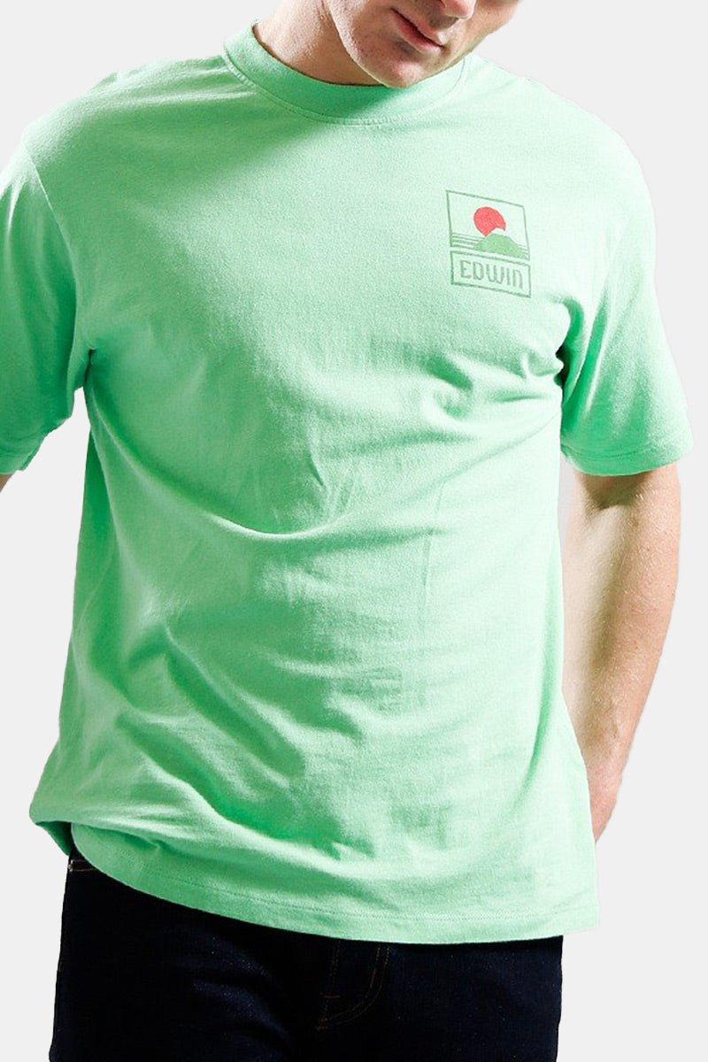 Edwin Sunset On Mt Fuji T - Shirt (Summer Green) | T - Shirts