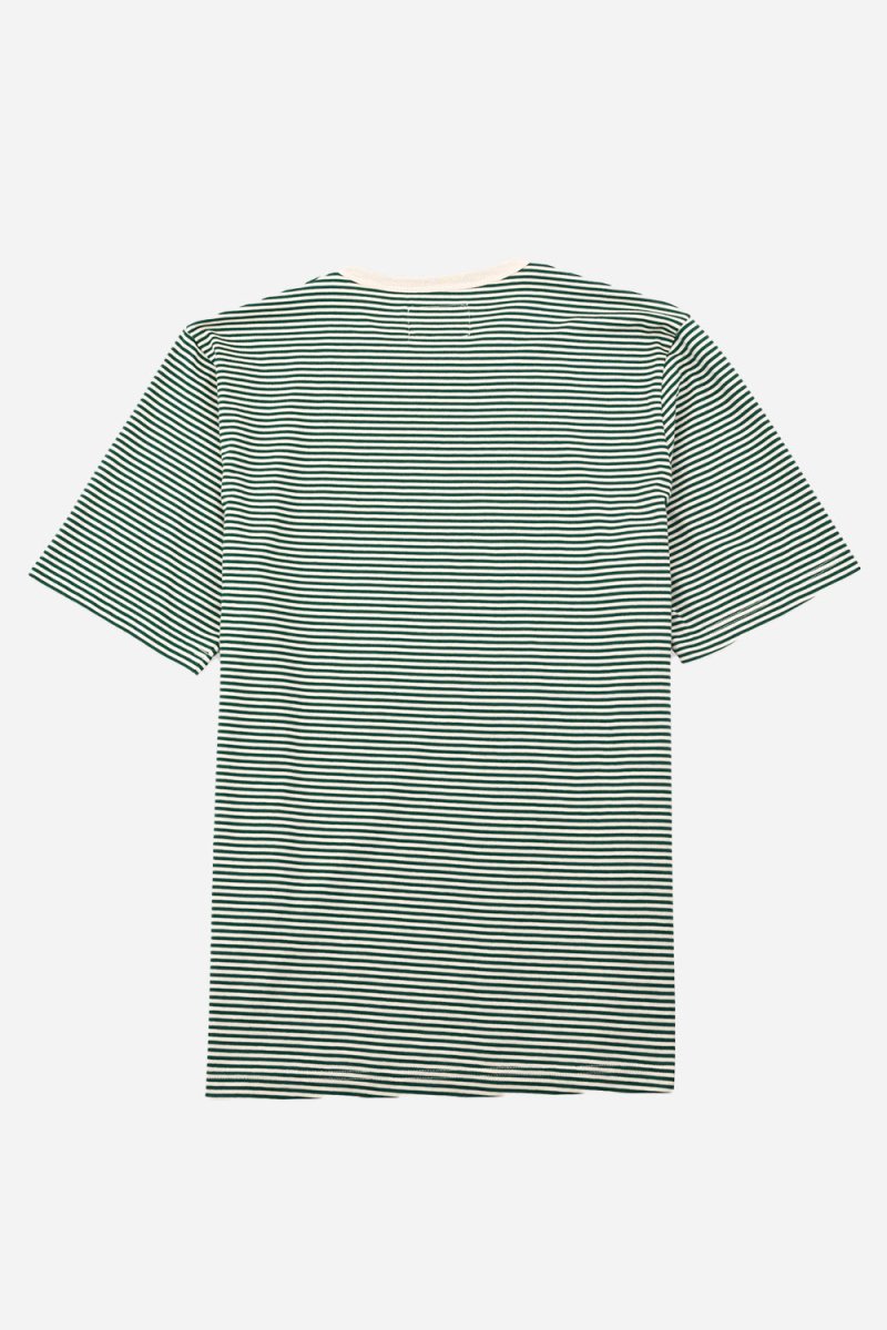 Folk 1x1 Stripe T-Shirt (Phthalo Green/Ecru) | Shirts