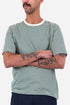 Camiseta Folk 1x1 Stripe (Verde Phthalo/Ecru) | Camisas