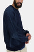 Sudadera con cuello redondo y canalé chapado Folk (azul marino/azul suave) | Suéteres