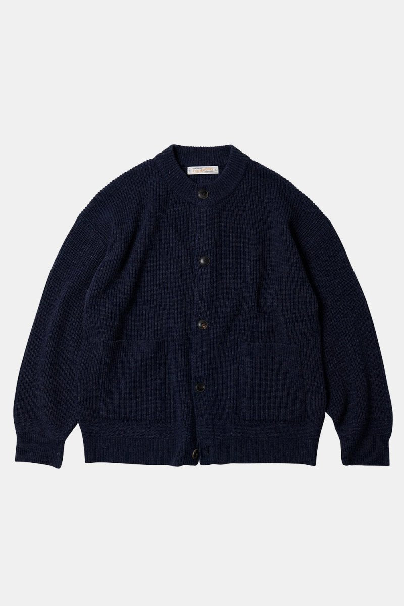 Frizmworks Heavy Wool Round Cardigan (Navy) | Sweaters