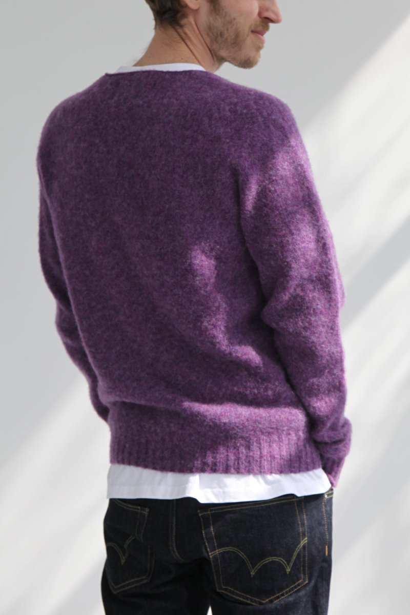 Half Dozen Shaggy Supersoft Brushed Cardigan (Heather Purple) | Knitwear