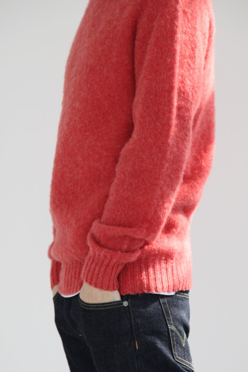 Half Dozen Super-Soft Double Brushed Crew Neck Knitted Jumper (Salmon) | Knitwear