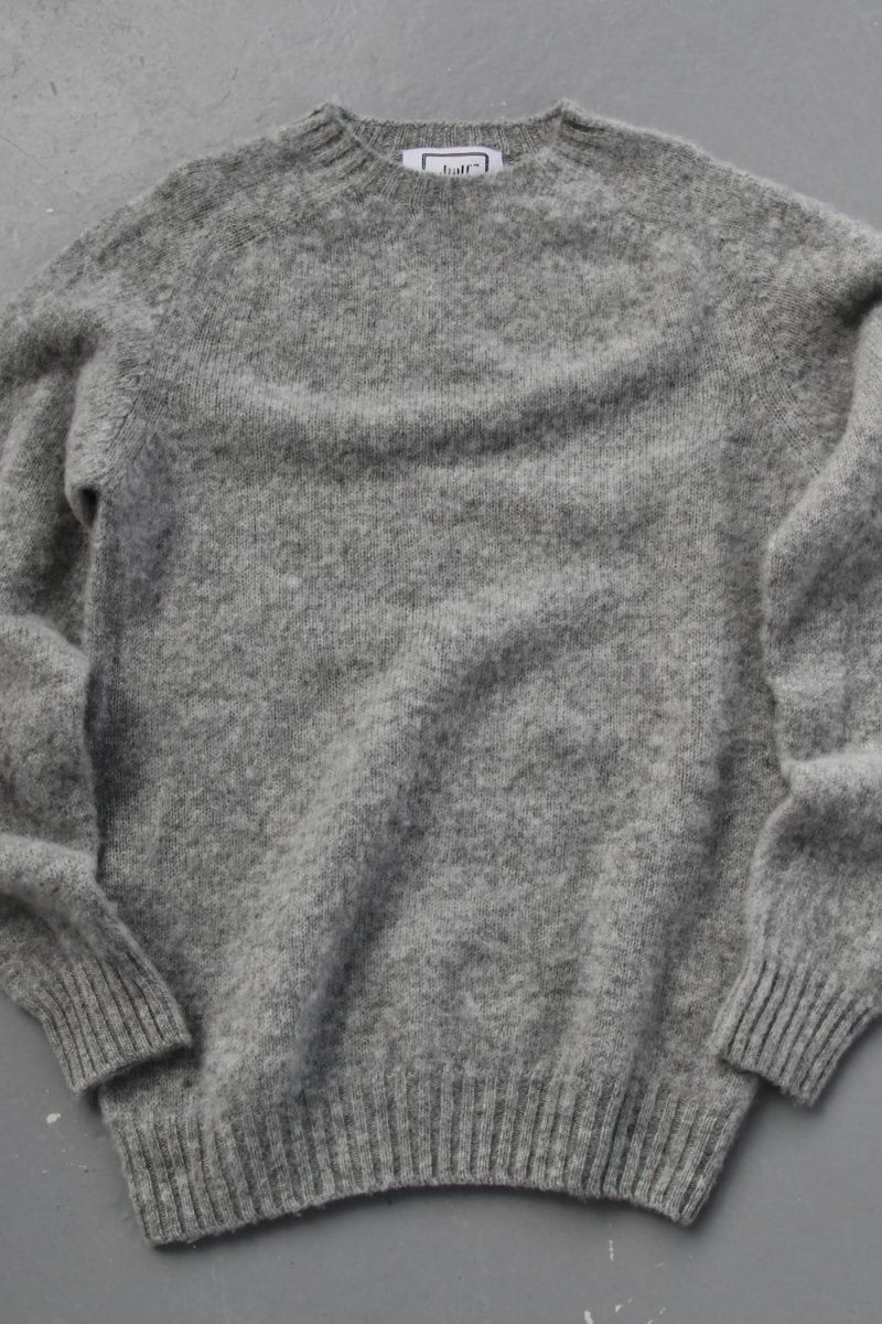 Half Dozen Super-Soft Double Brushed Crew Neck Knitted Jumper (Silver) | Knitwear