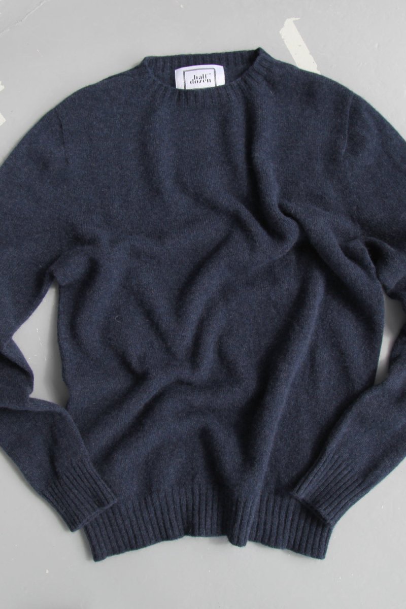 Half-Dozen Supersoft Wool &amp; Cashmere Crew (Bakjal Navy) | Knitwear