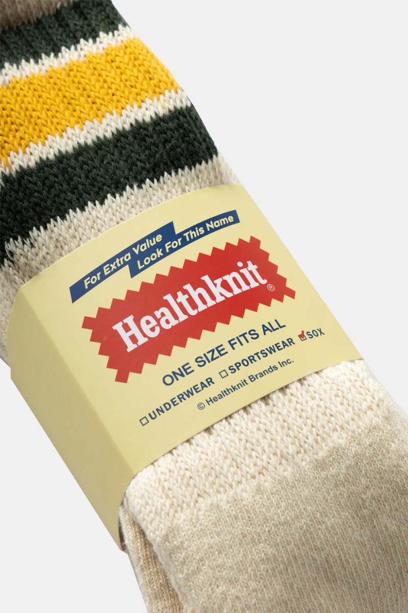 Healthknit 3 Pack 3 Line Crew Socks (White/Yellow/Red) | Socks