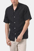 Camisa portuguesa de franela con cuello camp (Negro) | Camisas
