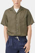 Camisa portuguesa de franela con cuello camp (verde seco) | Camisas