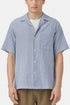 Camisa portuguesa de franela en jacquard y cambray (Azul) | Camisas